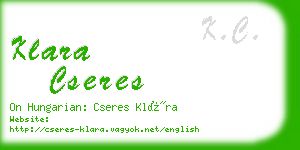 klara cseres business card